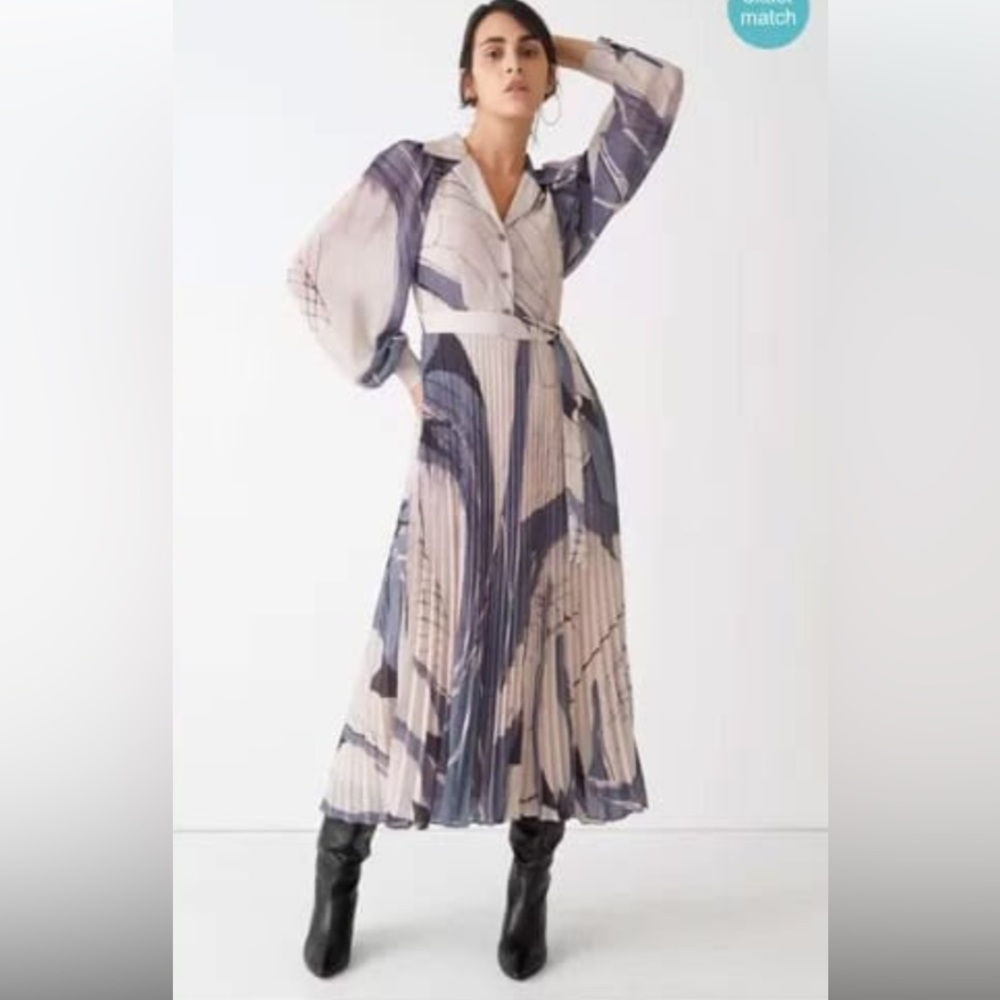 Elegant Gray and Cream Women's Dress